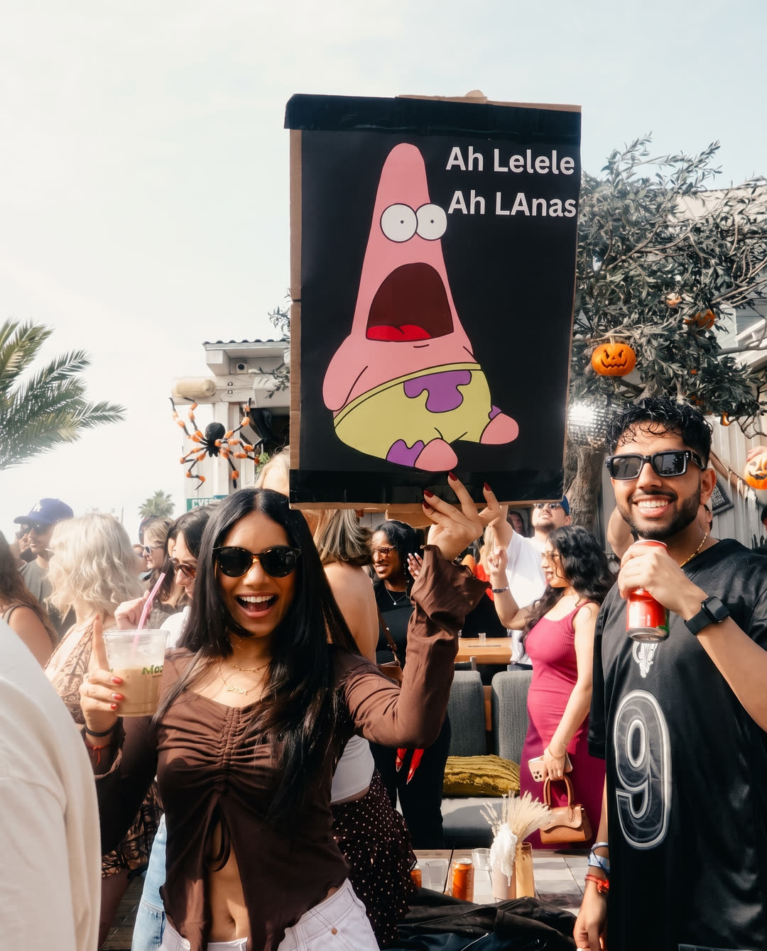 hands up, outside